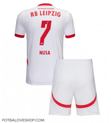 RB Leipzig Antonio Nusa #7 Dětské Domácí Dres 2024-25 Krátký Rukáv (+ trenýrky)